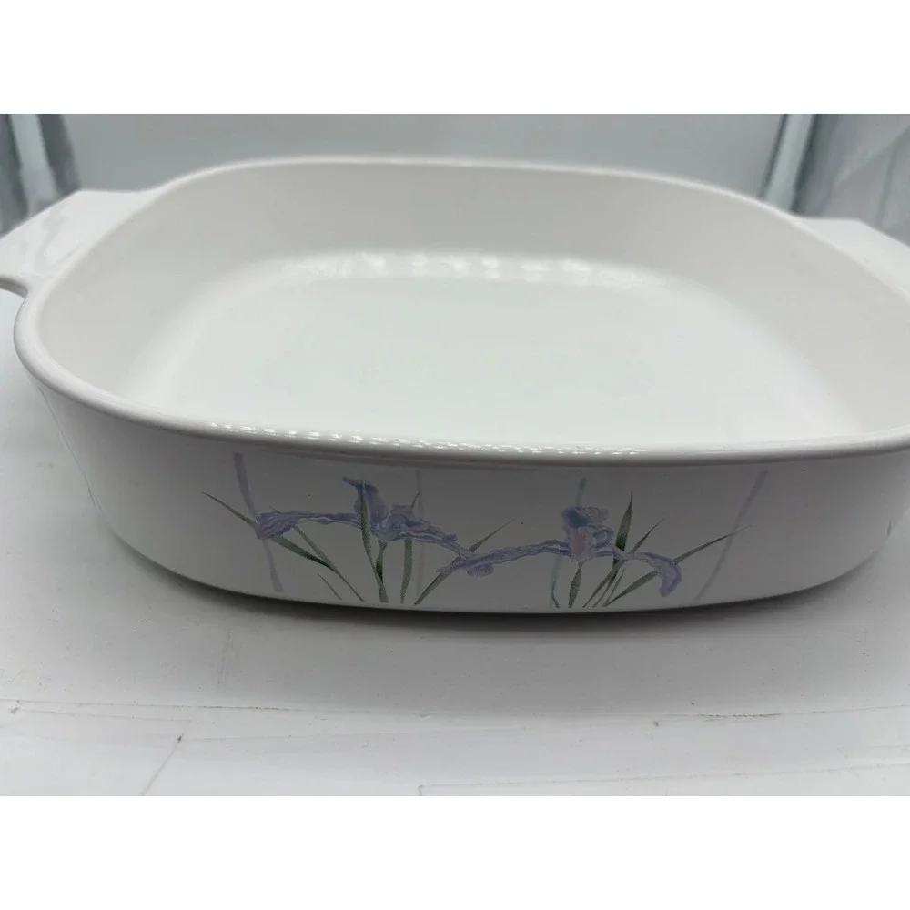 VTG CorningWare Shadow Iris Casserole Dish No Lid Made In USA